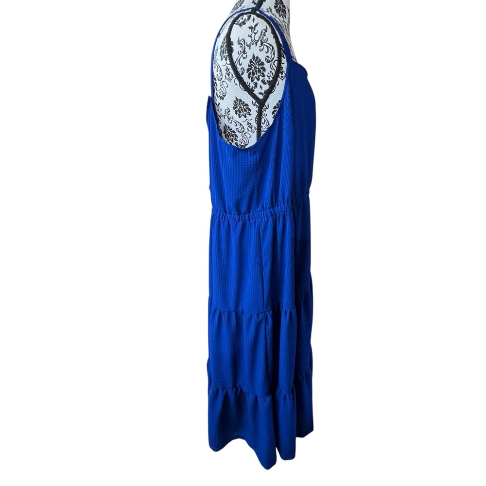 Ava & Viv Women’s Boho Tiered Maxi Dress - Size 2X Checked Coastal Beachy Chic - Picture 3 of 10
